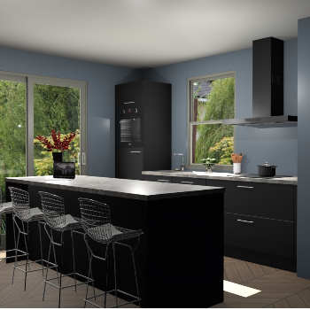 Zwarte keuken Toulouse 49289