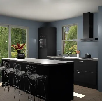 Zwarte keuken Toulouse 49289
