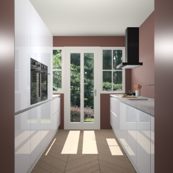 Sneeuwwitte hoogglans greeploze keuken Olympia 88426