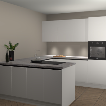 Zijdegrijze greeploze keuken Rosario 69588