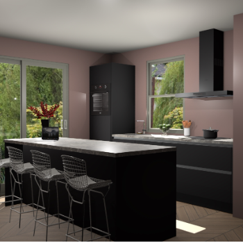 Zwarte greeploze keuken Toulouse 49291