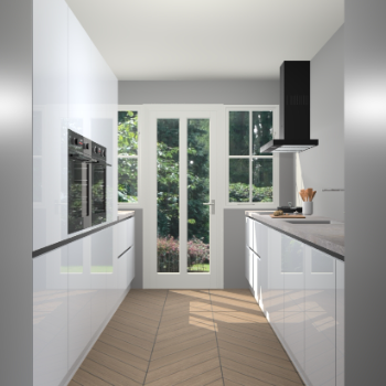 Sneeuwwitte hoogglans greeploze keuken Olympia 88429