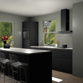 Zwarte greeploze keuken Toulouse 49294