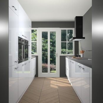 Sneeuwwitte hoogglans keuken Olympia 88430