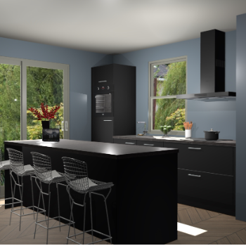 Zwarte keuken Toulouse 49268