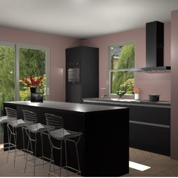 Zwarte greeploze keuken Toulouse 49272