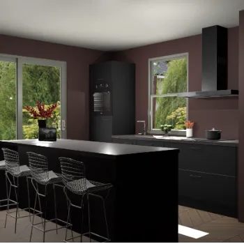 Zwarte keuken Toulouse 49276