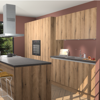 Goud Eiken greeploze keuken Straatsburg 49745