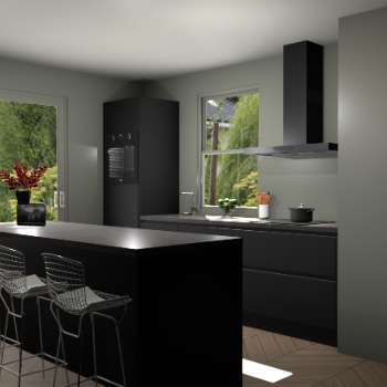 Zwarte greeploze keuken Toulouse 49278