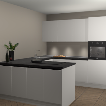 Zijdegrijze greeploze keuken Rosario 69659