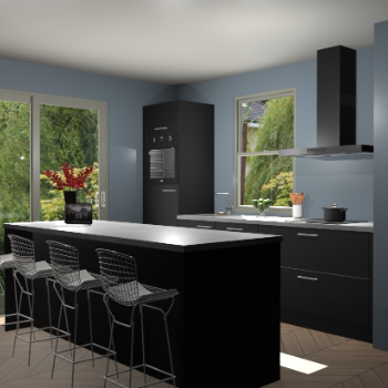 Zwarte keuken Toulouse 49263