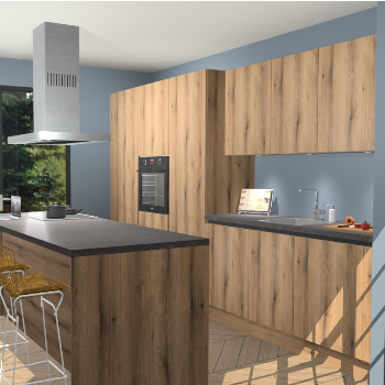 Goud Eiken greeploze keuken Straatsburg 49760