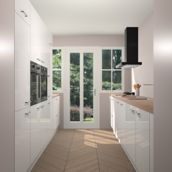 Zijdegrijze hoogglans keuken Olympia 88437