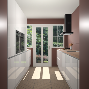 Zijdegrijze hoogglans greeploze keuken Olympia 88438