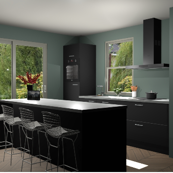 Zwarte keuken Toulouse 49258