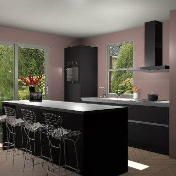 Zwarte greeploze keuken Toulouse 49259