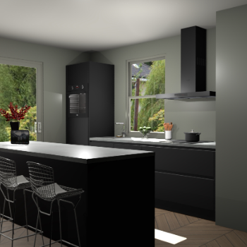 Zwarte greeploze keuken Toulouse 49262