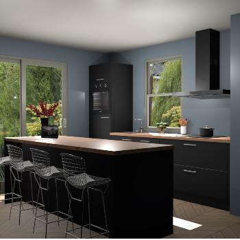 Zwarte keuken Toulouse 49244