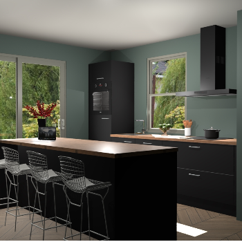 Zwarte keuken Toulouse 49245