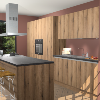 Goud Eiken greeploze keuken Straatsburg 49748