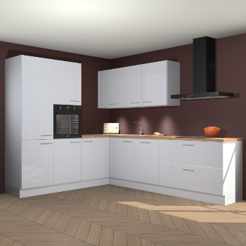 Sneeuwwitte hoogglans keuken Parla 88055