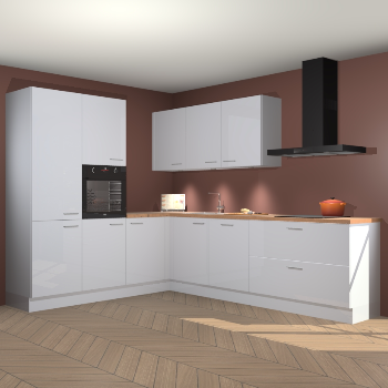 Sneeuwwitte hoogglans keuken Parla 88056