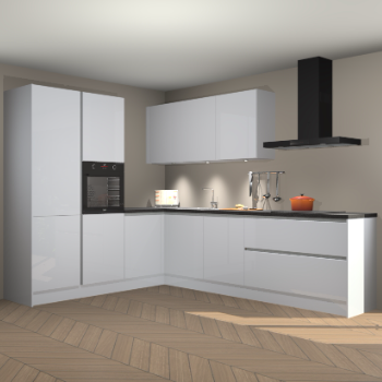 Sneeuwwitte hoogglans greeploze keuken Parla 90745
