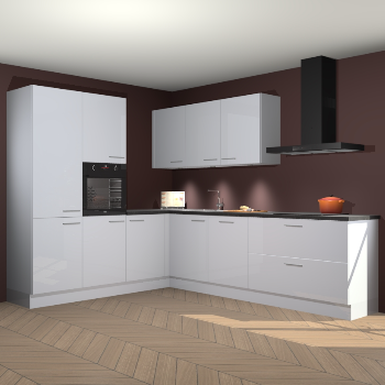 Sneeuwwitte hoogglans keuken Parla 90773