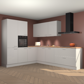 Zijdegrijze hoogglans keuken Parla 90782