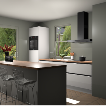 Zijdegrijze greeploze keuken Toulouse 49480