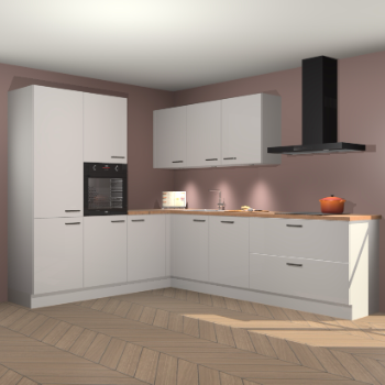 Zijdegrijze hoogglans keuken Parla 90785