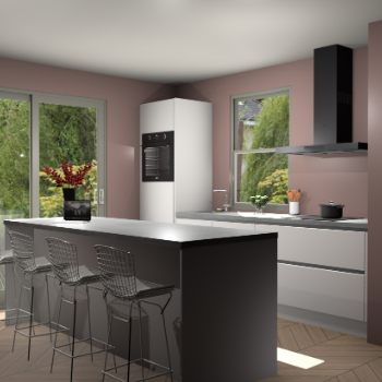 Zijdegrijze greeploze keuken Toulouse 49507