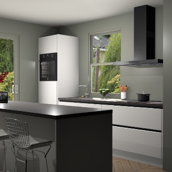 Zijdegrijze greeploze keuken Toulouse 49524