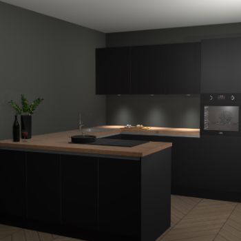 Zwarte greeploze keuken Rosario 69813