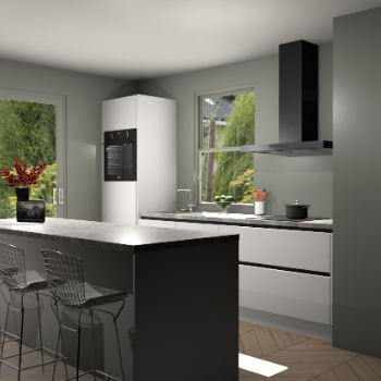 Zijdegrijze greeploze keuken Toulouse 49540