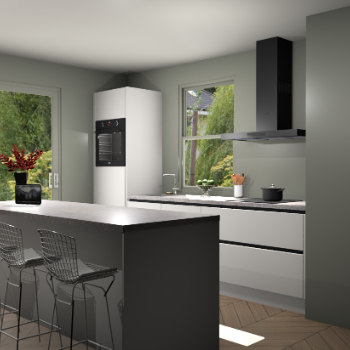 Zijdegrijze greeploze keuken Toulouse 49548