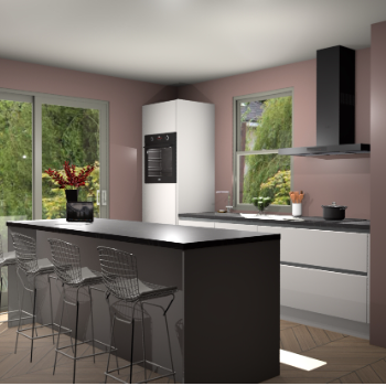 Zijdegrijze greeploze keuken Toulouse 49664