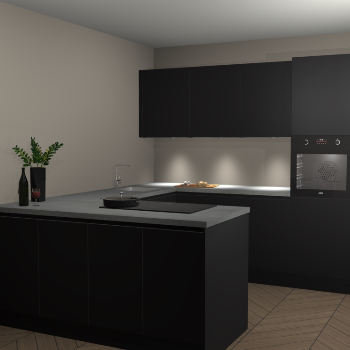 Zwarte greeploze keuken Rosario 69836