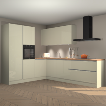 Magnolia hoogglans greeploze keuken Parla 90823