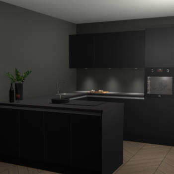 Zwarte greeploze keuken Rosario 70149