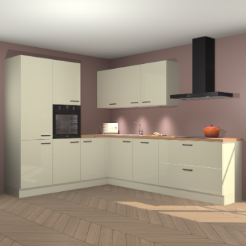 Magnolia hoogglans keuken Parla 90825