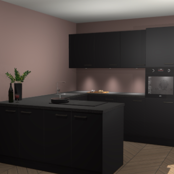 Zwarte keuken Rosario 70151