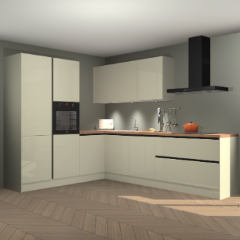 Magnolia hoogglans greeploze keuken Parla 90826