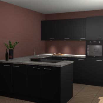 Zwarte keuken Rosario 70190