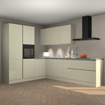 Magnolia hoogglans greeploze keuken Parla 90830