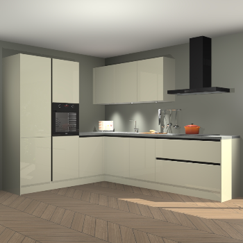 Magnolia hoogglans greeploze keuken Parla 90833