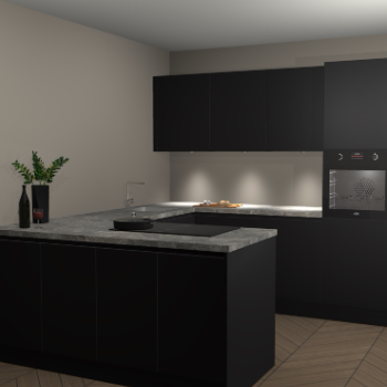 Zwarte greeploze keuken Rosario 70194