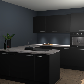 Zwarte keuken Rosario 70204