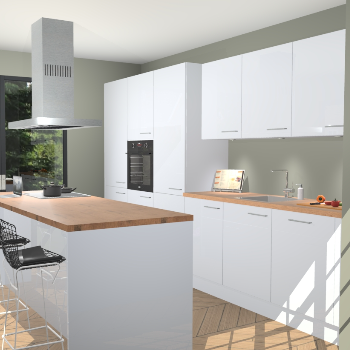 Sneeuwwitte Hoogglans keuken Straatsburg 50098