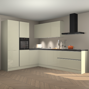 Magnolia hoogglans greeploze keuken Parla 90838